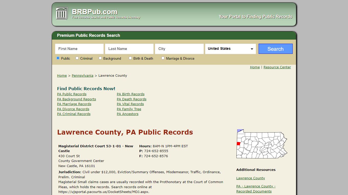 Lawrence County Public Records | Search Pennsylvania ...